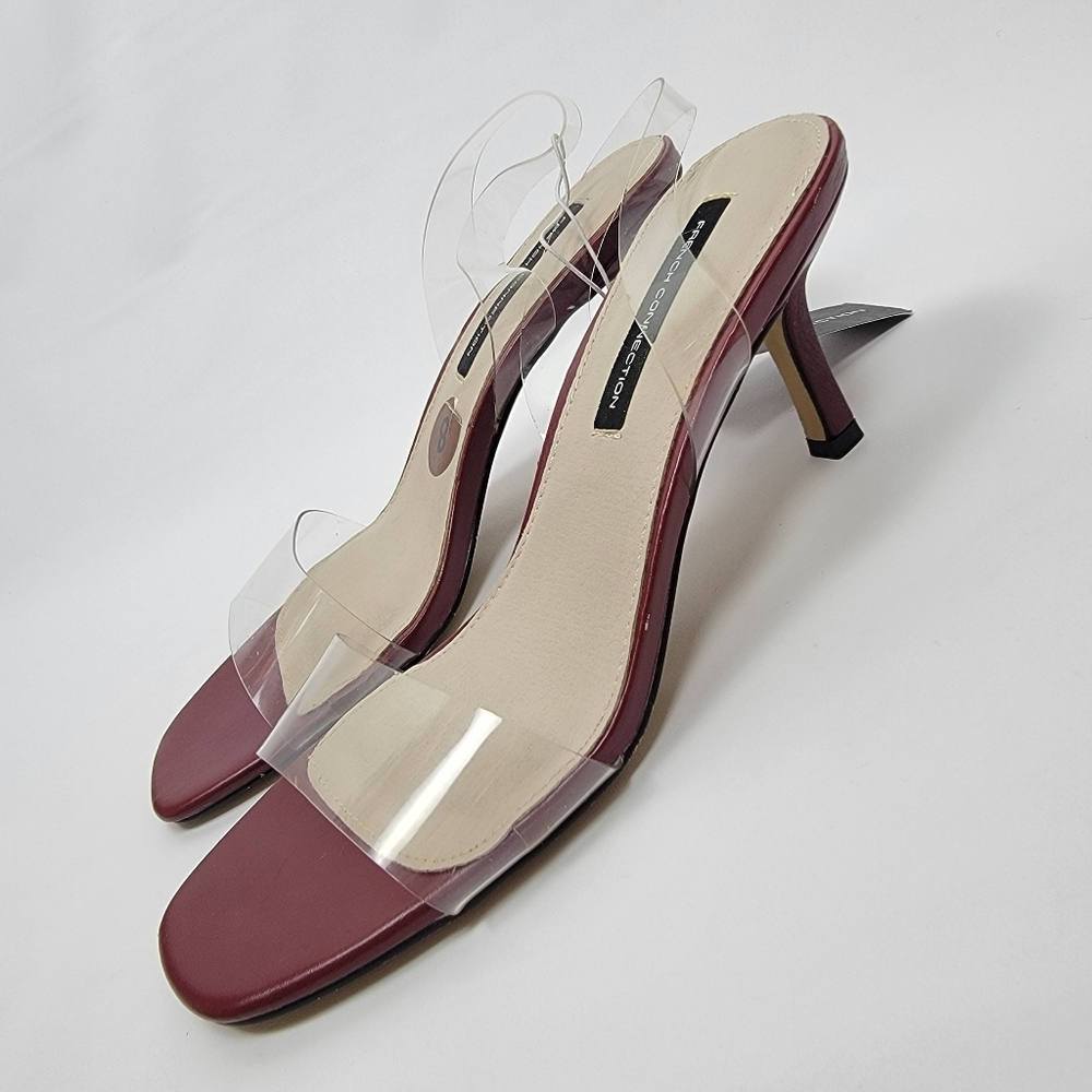 French Connection Womens Tia Heeled Sandal Red Clear Straps Heels Different Sz. - Picture 7 of 15